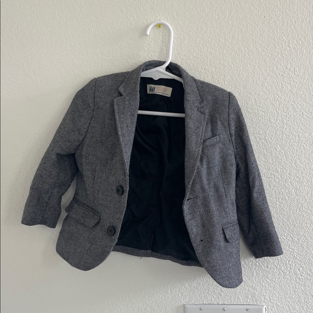 Toddler Gray Herringbone Blazer